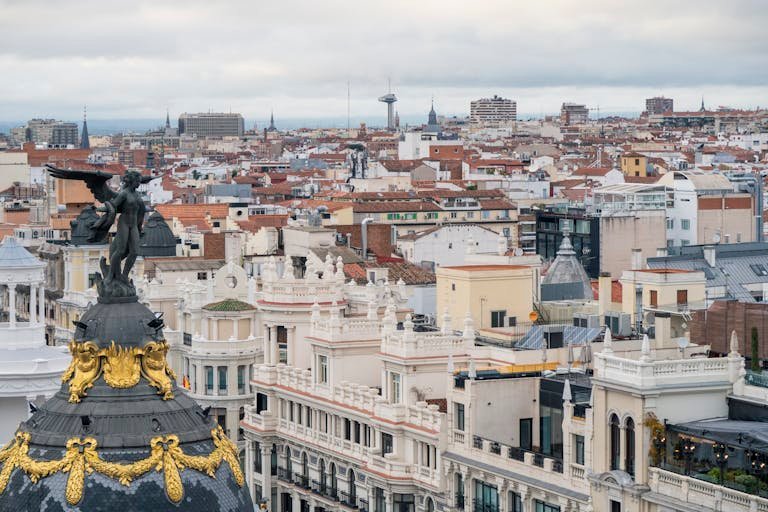 Rooftops Over Gran Via, Madrid, Spain